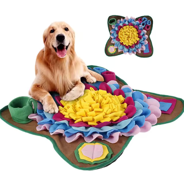 Dog mats-dog puzzle mat-golden retriever on a dog puzzle mat