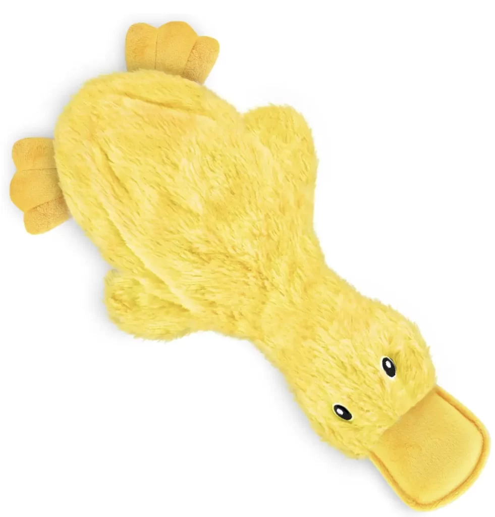 Yellow Dog Squeak Toy Soft Plush